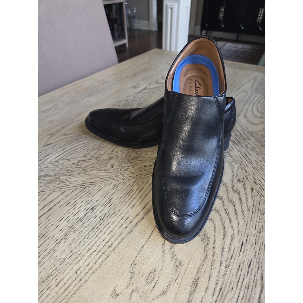 Clarks Extreme Comfort Dress Shoes Men's Size 7.5 Whiddon Step Slip On Black